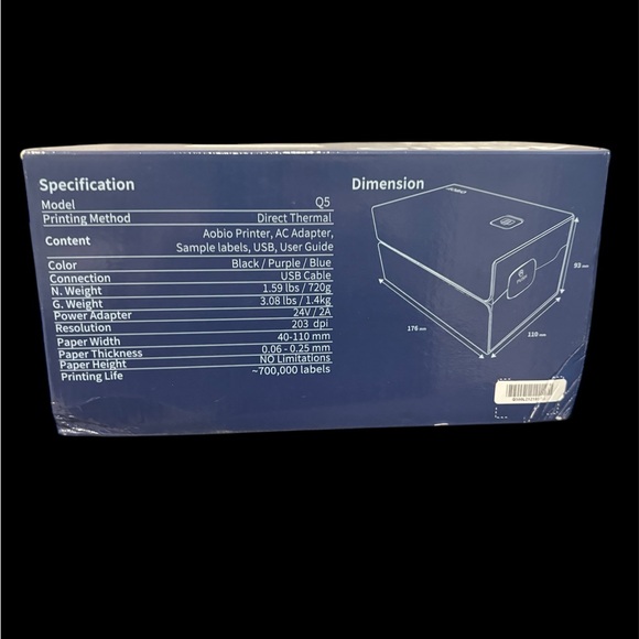 NWT AOBIO shipping thermal label printer 4 x 6 direct 152 mm/s - Picture 6 of 11